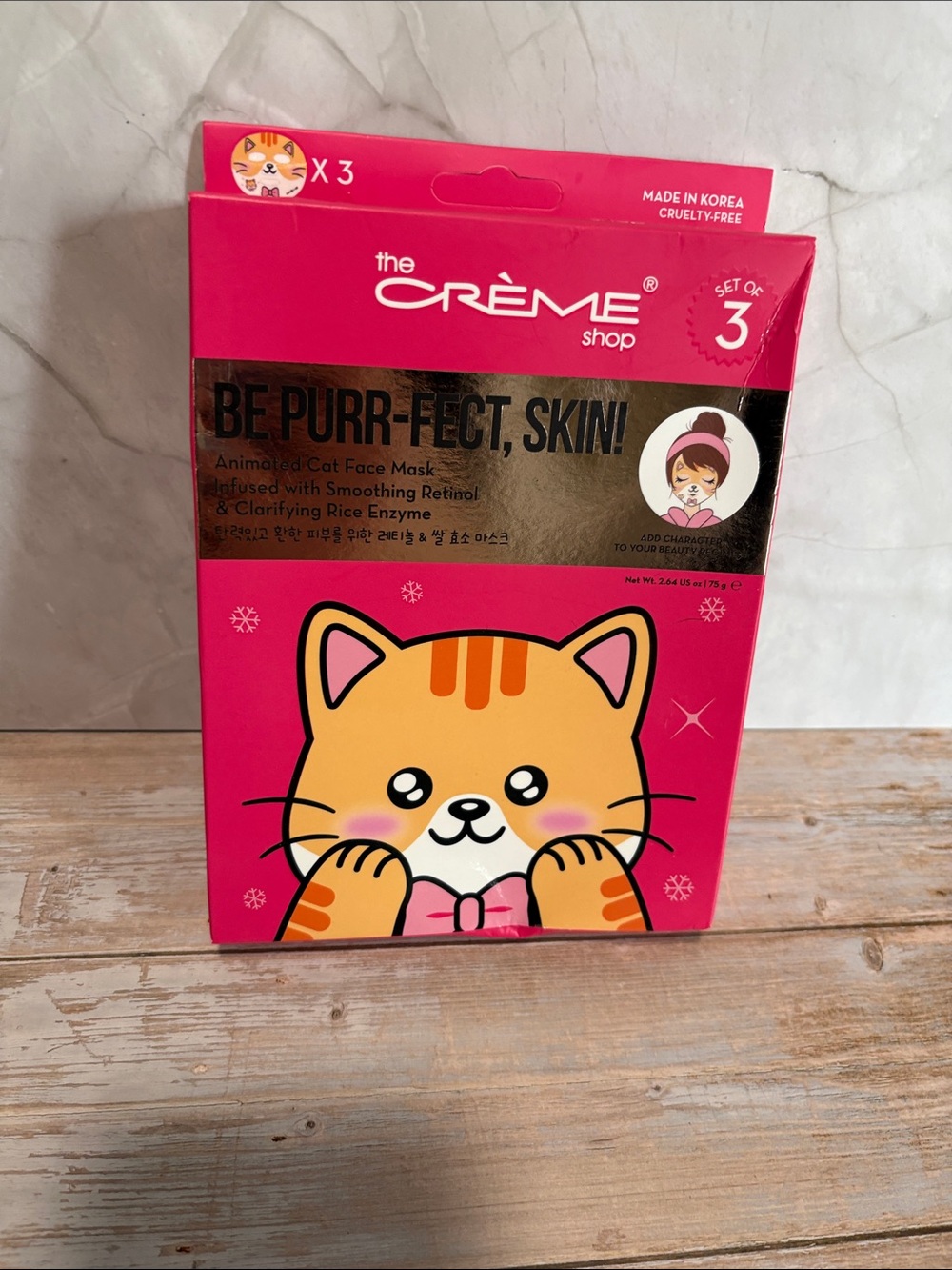 The Crème Shop Pink Animated Cat Face Mask Set - Be Purr-fect Skin!